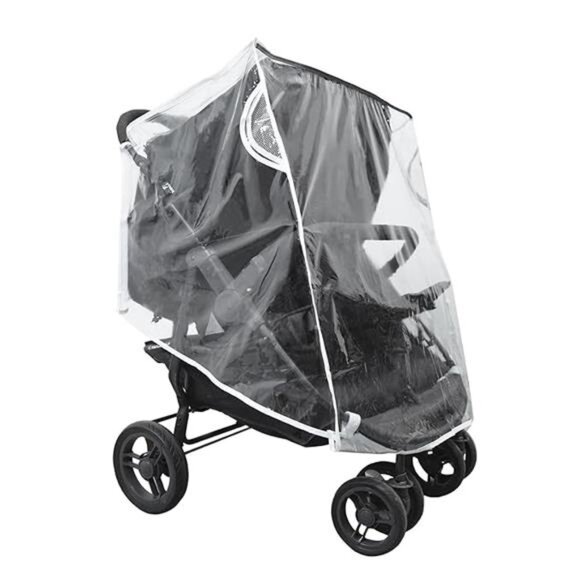 Double stroller rain cover universal waterproof windproof shield twin stroller - Picture 6 of 6